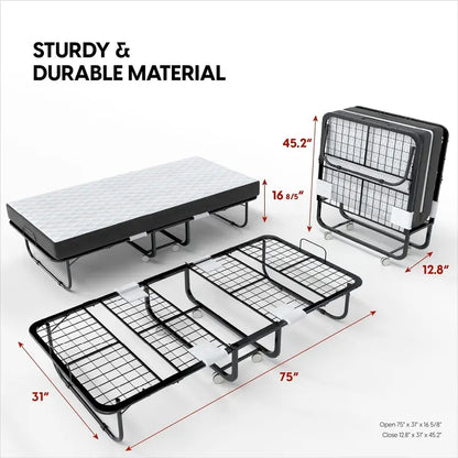 EconoHome Portable Folding Guest Bed with Integrated Mattress