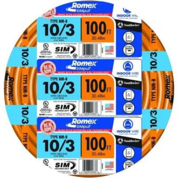 Romex 100 Ft. 10/3 Solid Orange NMW/G Electrical Wire
