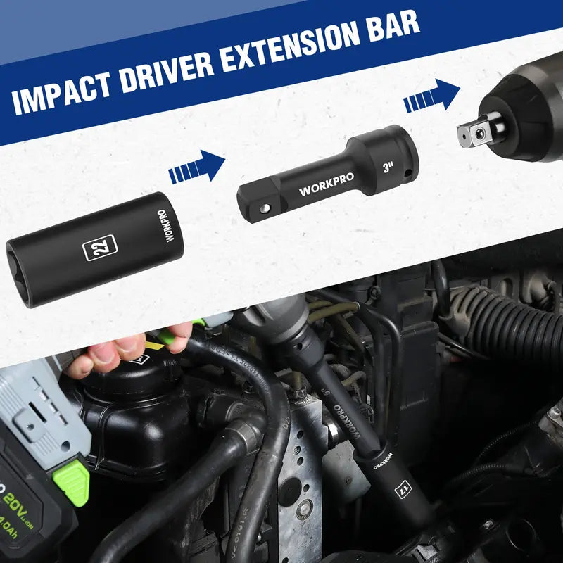 WORKPRO 65-Piece 1/2-Inch Drive Impact Socket Set  SAE & Metric Deep and Standard Sizes