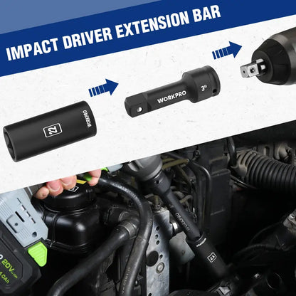 WORKPRO 65-Piece 1/2-Inch Drive Impact Socket Set  SAE & Metric Deep and Standard Sizes