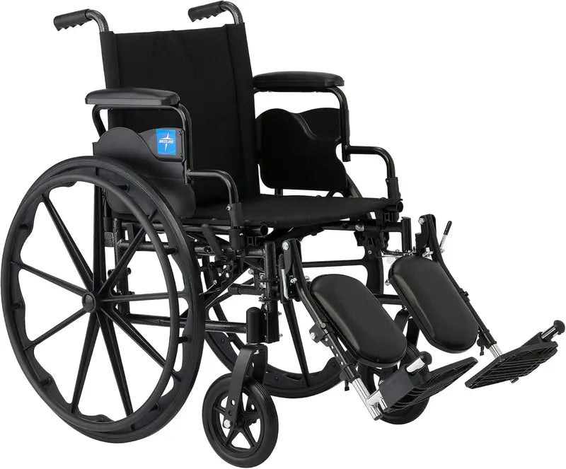 Lightweight Adult Wheelchair  Ergonomic Design with Swing-Away Arms, Elevating Leg Rests & Slim Profile