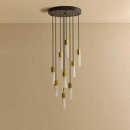 Basalt Nine Pendant in Brass