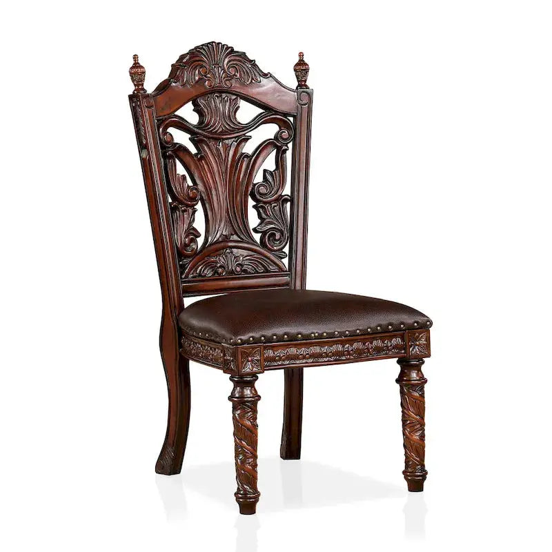 Abeena Cherry Wood Side Chairs  Traditional Solid Wood Dining Chairs (Set of 2)