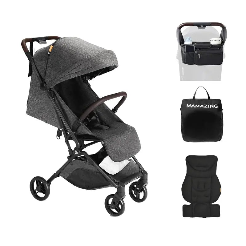 Mamazing Travel Stroller  Ultra-Lightweight Carbon Fiber Frame, FAA-Approved Compact Fold