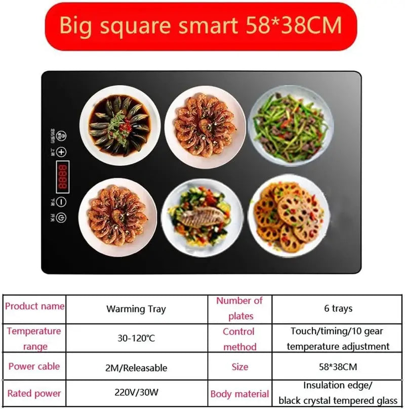 22.8″ x 15″ Electric Buffet Heating Tray  Stainless Steel Warm Serving Platter for Catering