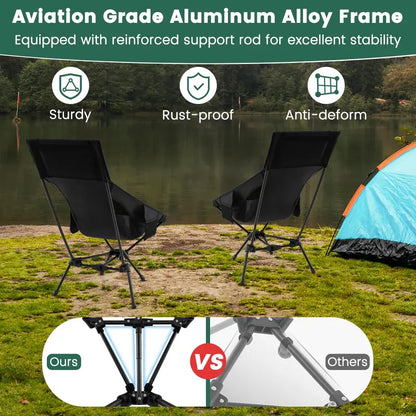 High-Back Portable Outdoor Chair for Beach, Hiking, and Backyard Use
