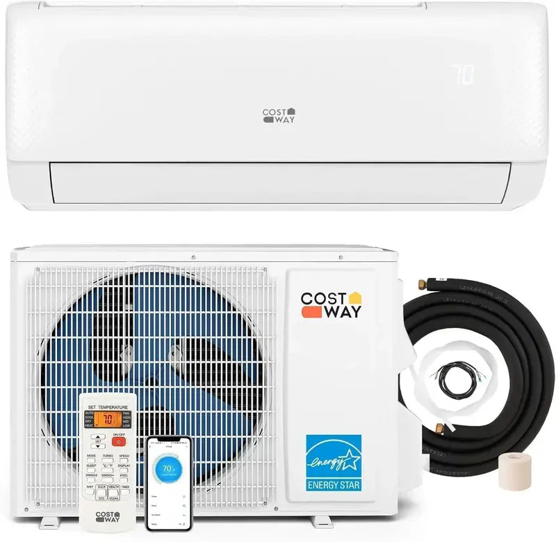 COSTWAY 12,000 BTU Mini-Split AC/Heater  20 SEER2, 115V Ductless Wall-Mount System