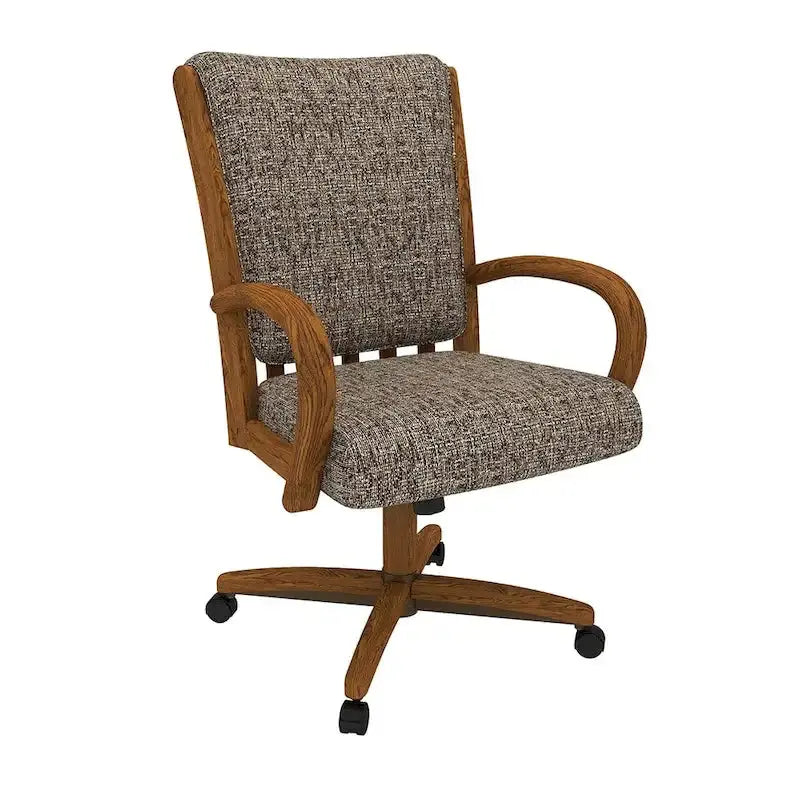 Darell Caster Dining Chair by Chromcraft  Chestnut-Finished Modern Seating