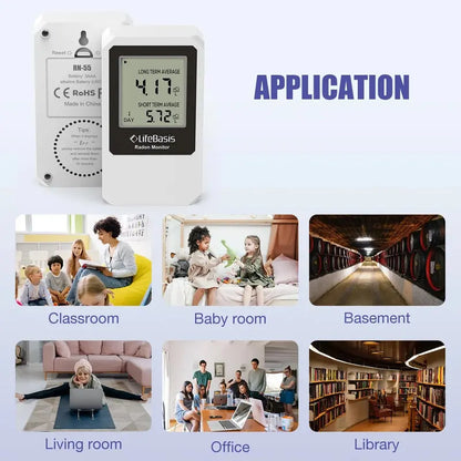 Life Basis Radon Gas Detector  Accurate 0500 pCi/L Home Monitoring System