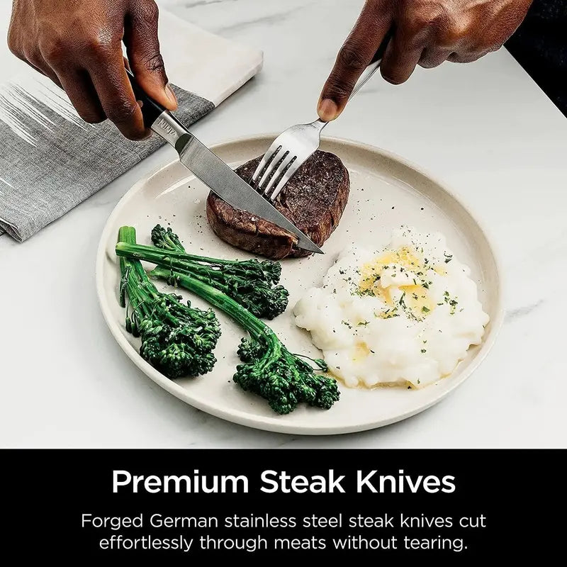 Ninja Foodi NeverDull 17-Piece Knife Block Set  Stainless Steel Knives with Built-In Sharpener