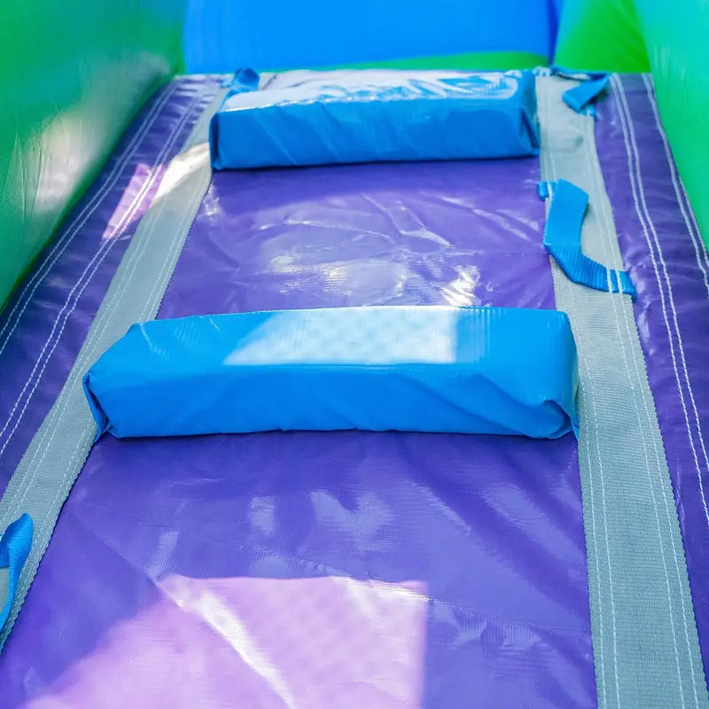 HeroKiddo 16-Foot Tropical-Themed Inflatable Water Slide with Pool  Wet/Dry Use