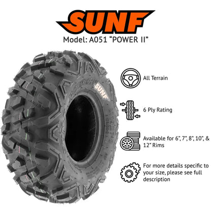 SunF 18×9.5-8 18×9.5×8 ATV UTV All Terrain AT Tire 6 PR A051 (Single)