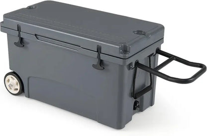 75-Quart Heavy-Duty Portable Cooler  Extended Ice Life, Durable Wheels & Telescoping Handle