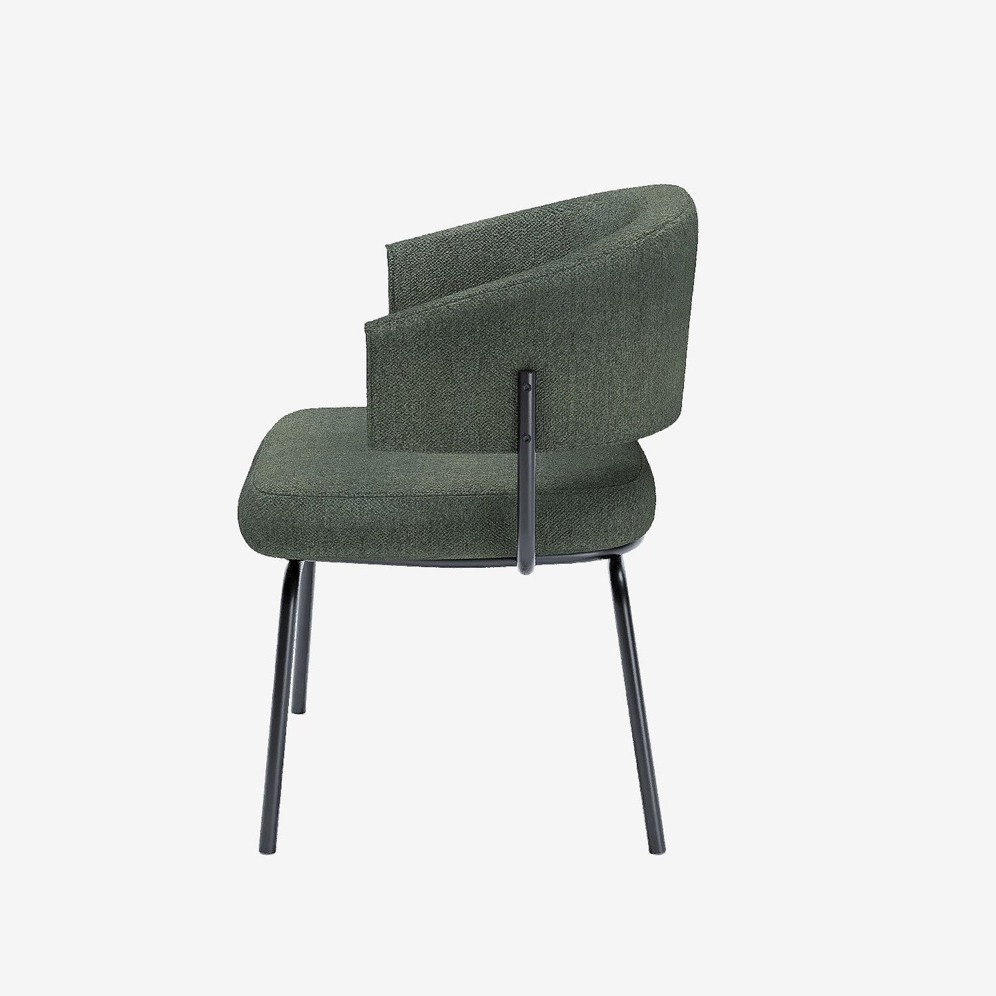 Lot de 2 chaises avec accoudoir tendance en tissu chenille vert Silva