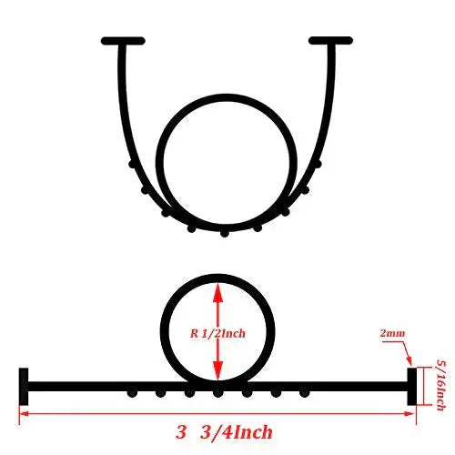 DGSL Rubber Bottom Garage Door Seal Kit  Weatherproof Replacement Stripping for Draft and Moisture Control