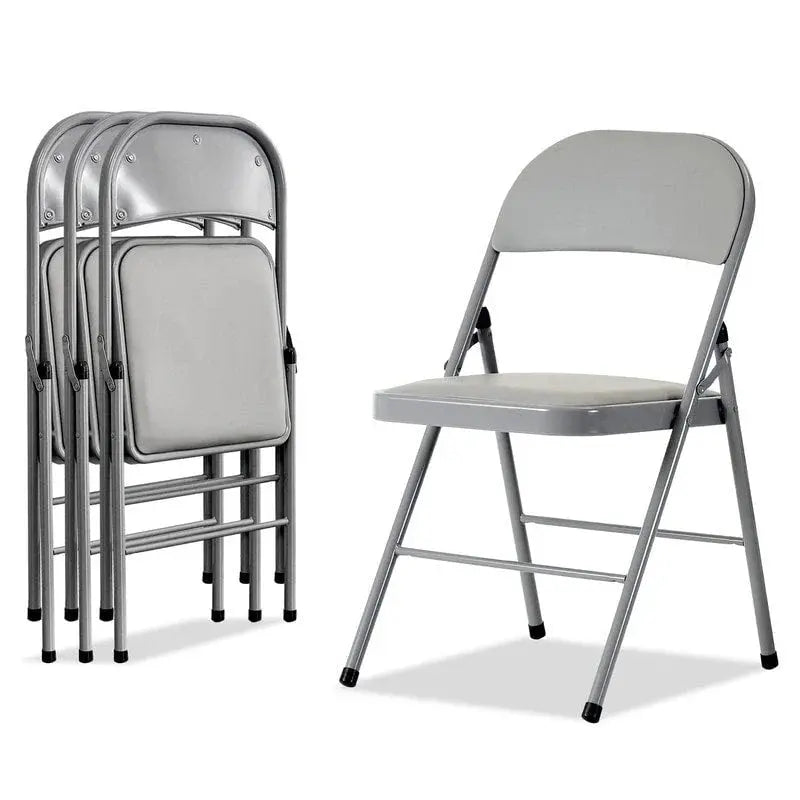 Elegant Foldable PVC-and-Iron Convention Chairs  Lightweight White Event Seating for Exhibitions