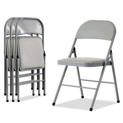 Elegant Foldable PVC-and-Iron Convention Chairs  Lightweight White Event Seating for Exhibitions