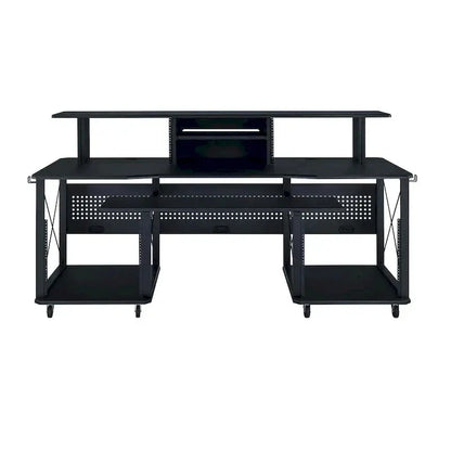 Mobile Rectangular Music Desk  8 Swivel Casters + Dedicated Keyboard Tray