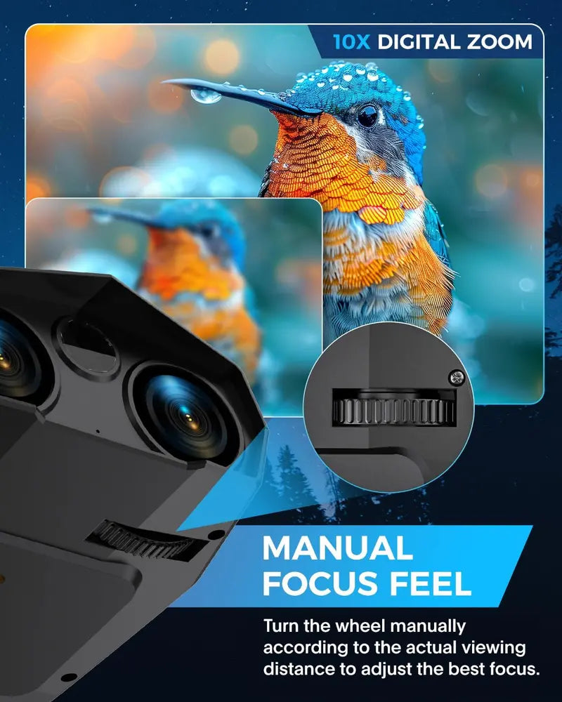 5K Resolution Night Vision Binoculars  Infrared Imaging with 10X Zoom, 3″ Display, Built-in Flashlight, 5000mAh Battery