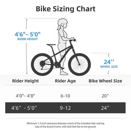 Joystar Lubbock 20/24-Inch Kids’ Mountain Bike  Single-Speed Trail Bike for Growing Riders