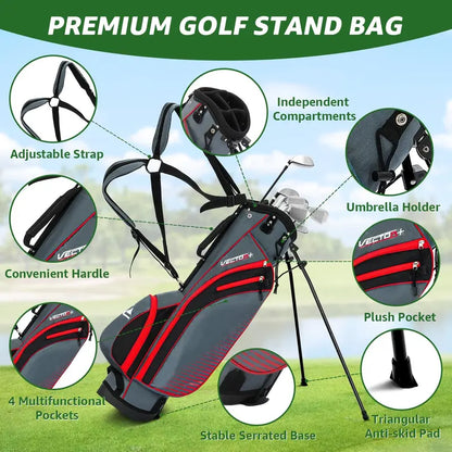 XDriveMax Men’s Complete 8-Piece Golf Club Set  Driver, Irons, Putter, and Stand Bag Included