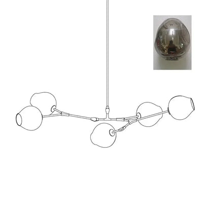 Orvani Linear Globe Chandelier in Modern Industrial Style