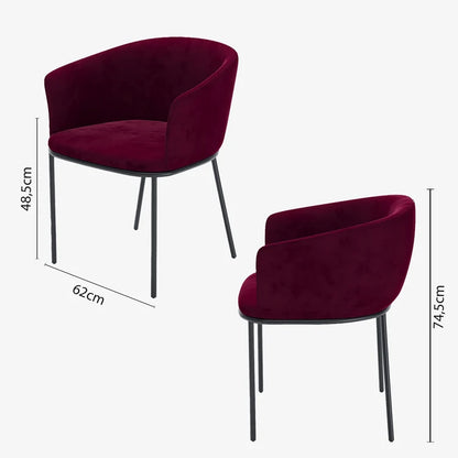 Lot de 2 fauteuils de salle à manger en velours