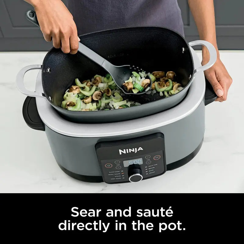 8.5-Quart Multi-Cooker  8-in-1 Functionality, Oven-Safe Pot, Glass Lid & Spoon