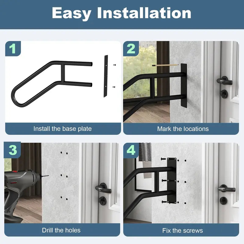 Non-Slip Wall-Mount Stair Handrail  Supportive Grab Bar for Seniors, Children & Expectant Mothers