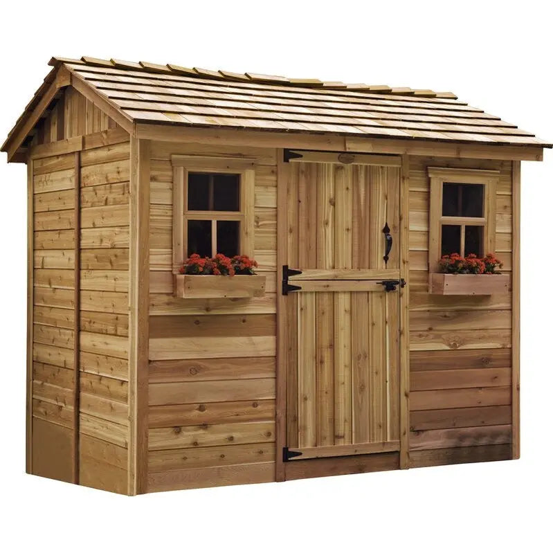 Cabana 9′ x 6′ Wooden Storage Shed  Compact Garden Storage Solution with Sloped Roof
