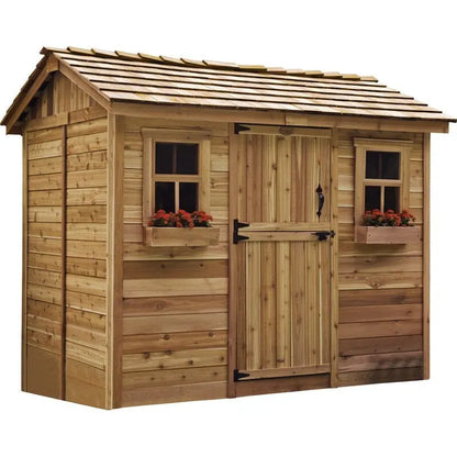 Cabana 9′ x 6′ Wooden Storage Shed  Compact Garden Storage Solution with Sloped Roof