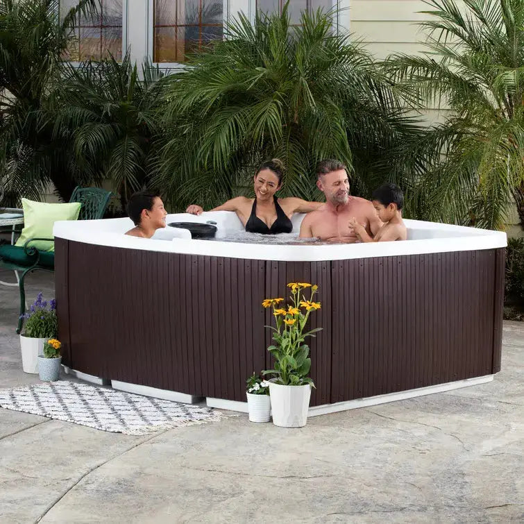 Lifesmart Leganza 6-Person Hot Tub — Rectangular 90-Jet Spa with Ozonator Sanitization