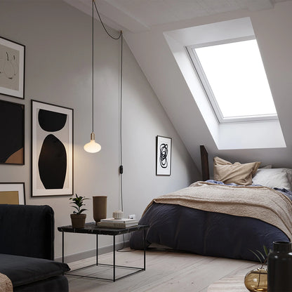 Oval Dim-to-Warm Plug-In Pendant in Brass