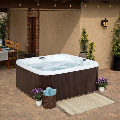 Lifesmart LS700DX 7-Person Hot Tub  230V Square Spa with 90 Jets & Ozonator System
