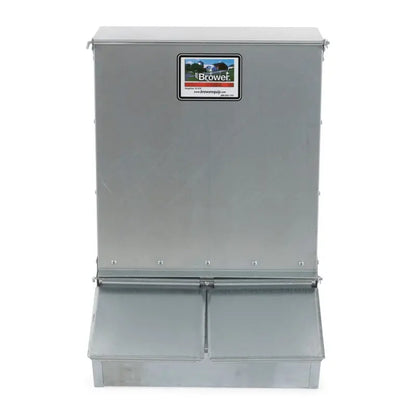 Brower Dual-Door Hog Feeder  3.7-Bushel Weatherproof Supplement Dispenser for Up to 8 Hogs