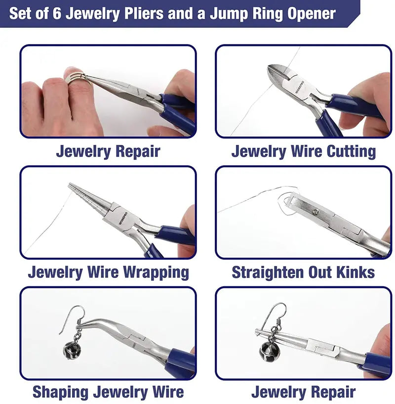 WORKPRO 7-Piece Jewelry Making Pliers Kit with Carry Pouch
