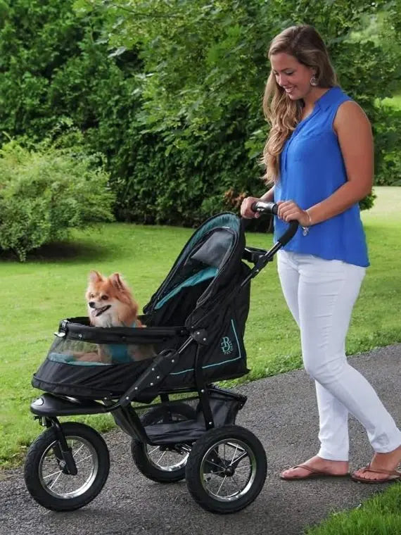 Pet Gear No-Zip NV Pet Stroller for Cats/Dogs, Zipperless Entry, One-Hand Fold, Gel Tires, Plush Pad, Weather Cover, Skyline