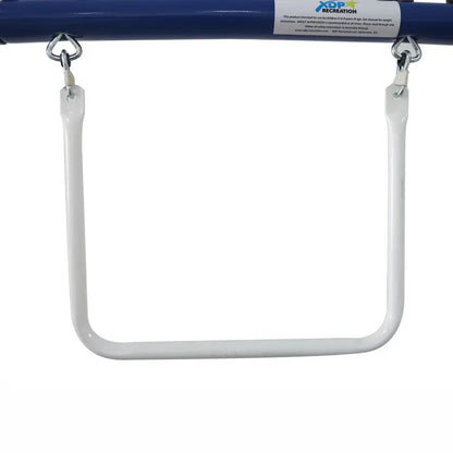 XDP Recreation Play All Day Metal Swing Set with Glider, Bench Swings, Trapeze & Wave Slide for Kids