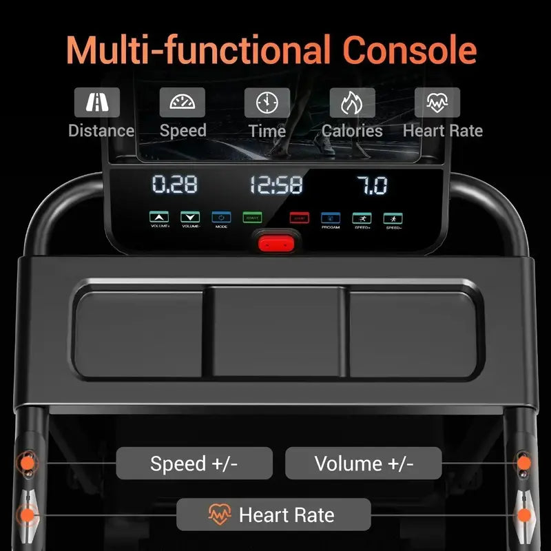 Home Treadmill with 15% Incline  3.0 HP Brushless Motor & Dual Cushioning