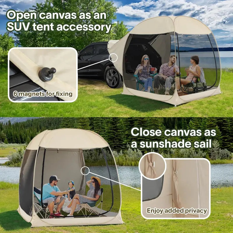 Igloo-Style Screen Gazebo  Mosquito-Proof Canopy Tent for 615 People, Ventilated & Spacious
