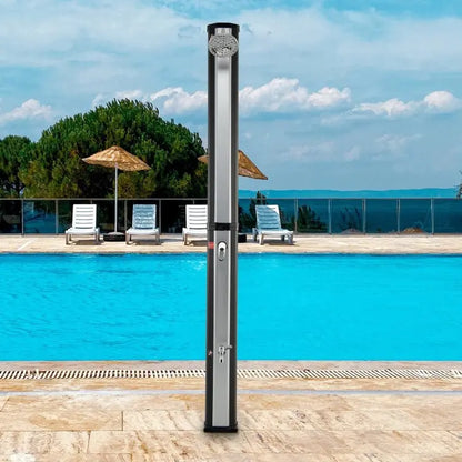 Freestanding Solar-Powered Outdoor Shower: 7.2-Foot Tall with Foot Rinse Feature