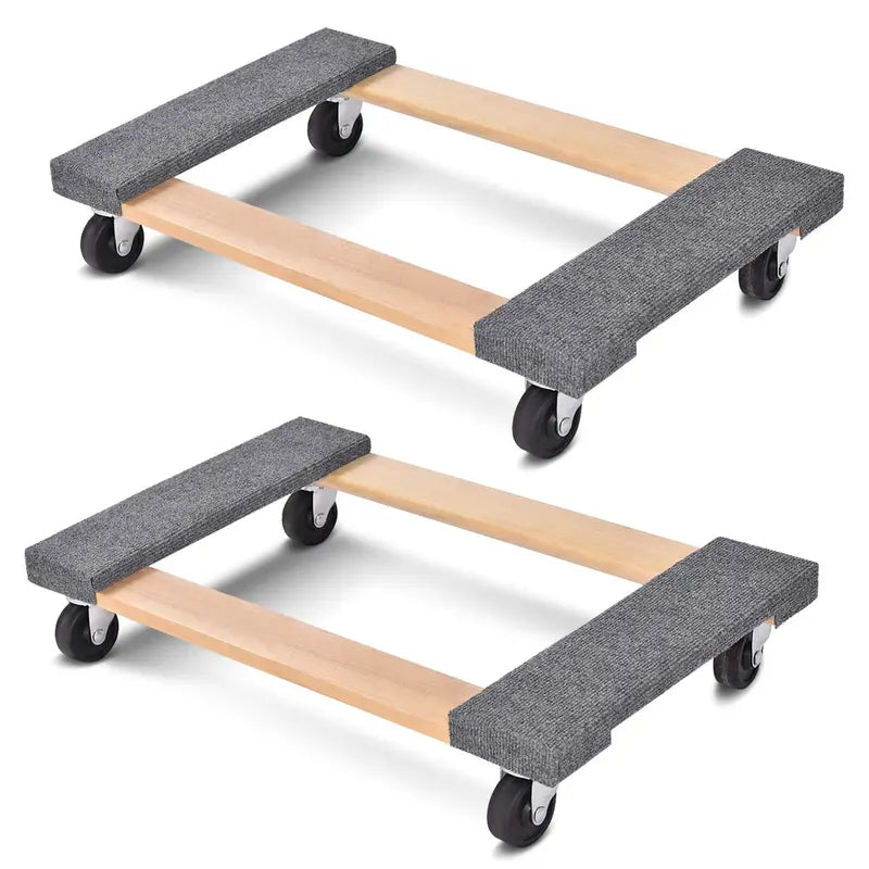 Heavy-Duty Moving Dolly  30″x18″ Carpet-Edged Furniture Transport Cart