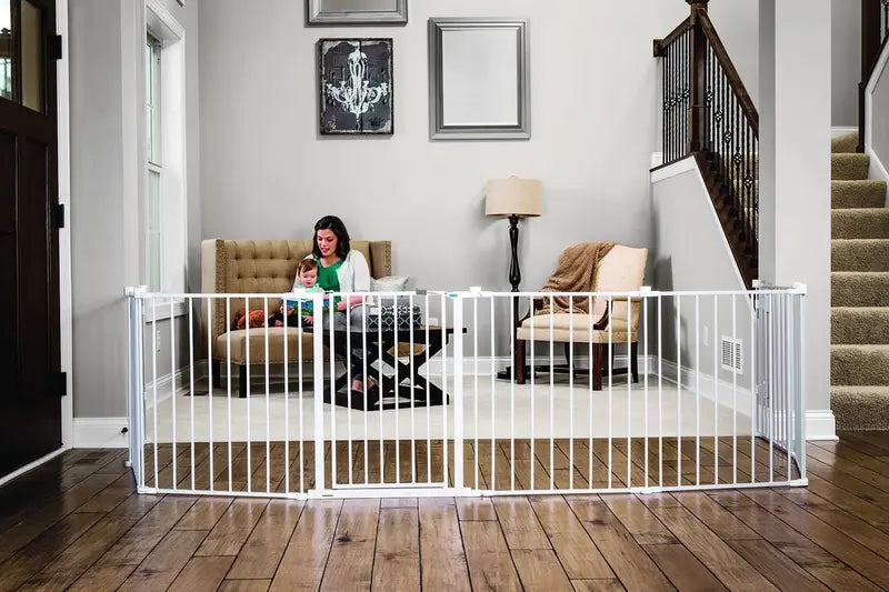 Regalo Super-Wide 192-Inch Adjustable Safety Gate &amp; Convertible Play Yard