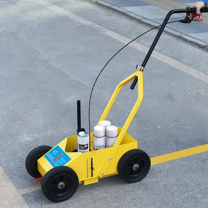 Heavy Duty Yellow Striping Line Marking Machine for Parking Lots & Sports Fields  Adjustable Width, Stable Rubber Wheels