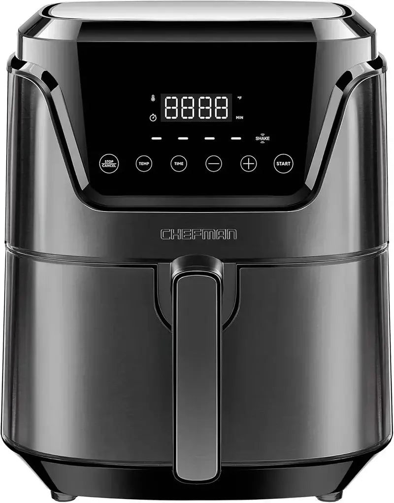 Chefman 6-Quart Dual-Basket Air Fryer with Clear View Window and Nonstick Cooking Pans