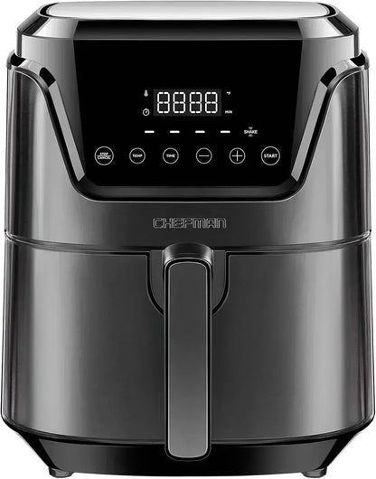 Chefman 6-Quart Dual-Basket Air Fryer with Clear View Window and Nonstick Cooking Pans