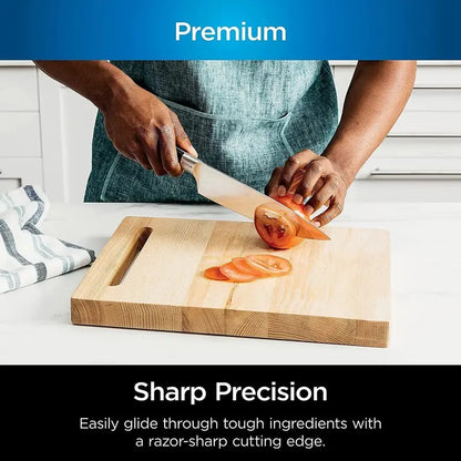 Ninja Foodi NeverDull 17-Piece Knife Block Set  Stainless Steel Knives with Built-In Sharpener