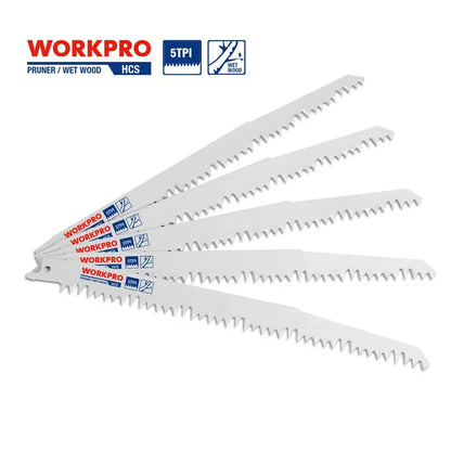 WORKPRO Wood Pruning Saw Blade Set  5-Piece 9-Inch Reciprocating Blades