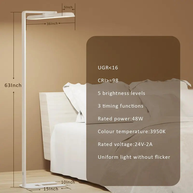 Dimmable Dual-Head LED Desk Lamp  24W, 5 Color Temperatures & Brightness Levels, Gooseneck Design