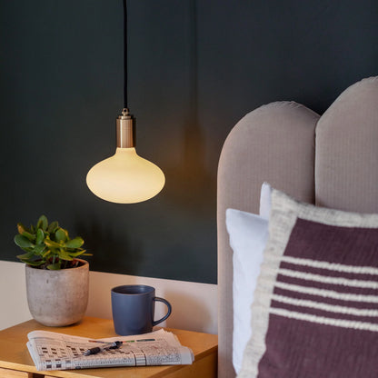 Oval Dim-to-Warm Plug-In Pendant in Brass